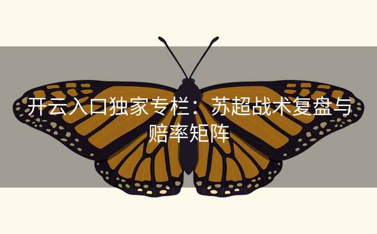 开云入口独家专栏:苏超战术复盘与赔率矩阵 开云入口独家专栏:苏超战术复盘与赔率矩阵